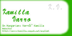 kamilla varro business card